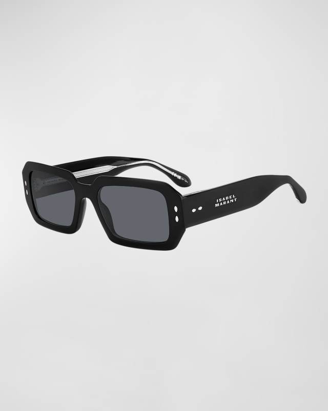 Logo Acetate Rectangle Sunglasses